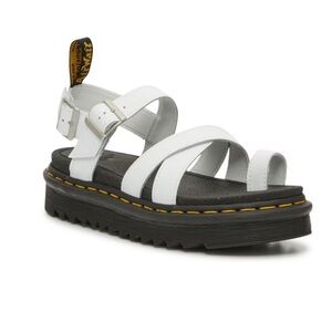 The Dr. Martens Women's Avry Hydro Toe Loop Platform Sandals White Women Size 8